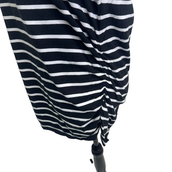 Michael Kors Black/White Stripe Boat Neck 3/4 Sleeve T-Shirt Size L - Picture 6 of 10